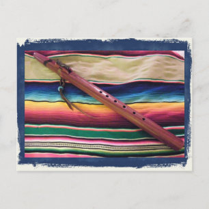 Native Flute and Serape Postcard