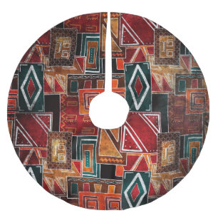 Native folk, grunge ornamental background. brushed polyester tree skirt