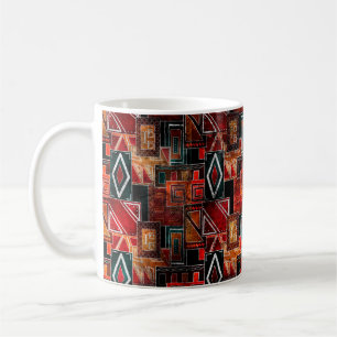 Native folk grunge ornamental pattern background coffee mug