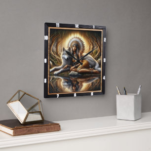 Native Hearth: Willow Boughs Gentle Peace Square Wall Clock