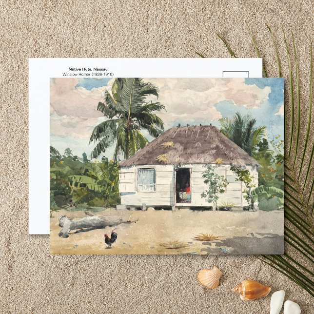 Native Huts, Nassau Winslow Homer Postcard (Creator Uploaded)