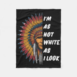 Native Indian American Day Sticker Fleece Blanket