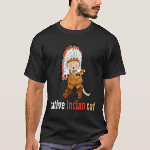 Native Indian Cat Native American For Kids Indian T-Shirt