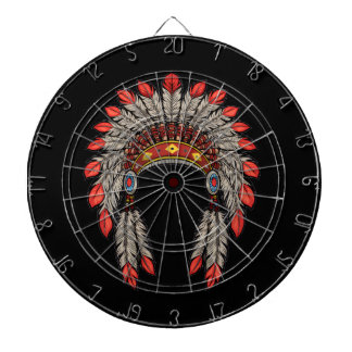 “Native Indian Chief Headdress” Dart Board