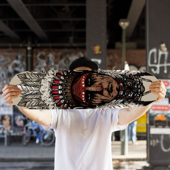 Native Indian Chief Skateboard | Skateboard Deck (Native Indian Skateboard Deck)