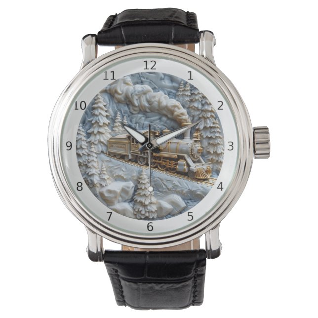 Native Indian train art in tranquil scene Watch (Front)