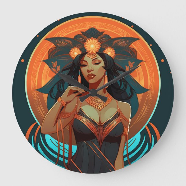 NATIVE INSPIRATION #2 LARGE CLOCK (Front)