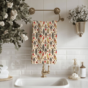 Native-Inspired Bath Towel Tribal Feather Pattern