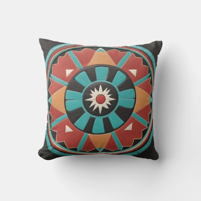 Native inspired clay art cushion (Front)