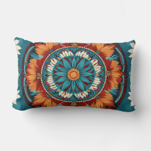 Native Inspired Geometric floral Lumbar Cushion