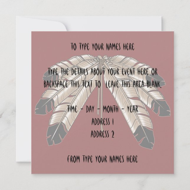 Native Invitations Personalised Native Art Cards (Back)