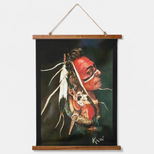 Native "Kaw" original art  Hanging Tapestry