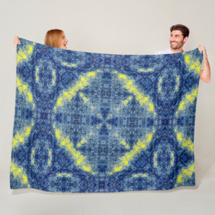 Native Lakota Sioux Tribal Eagle Medicine Mandala Fleece Blanket