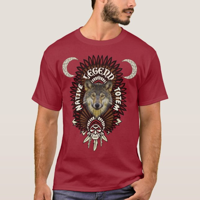 Native Legend Totem Wolf T-Shirt (Front)