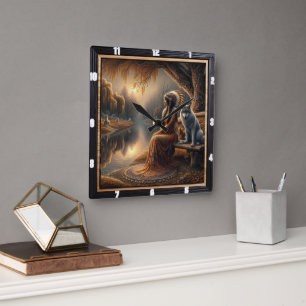 Native Light: Mountain Peak Morning Song Square Wall Clock