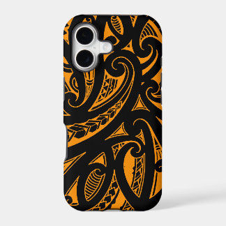 Native Maori style tribal tattoo with bright colo
