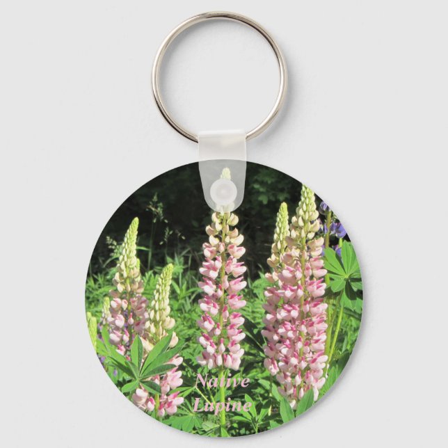 Native Minnesota Pink Lupine Key Ring (Front)