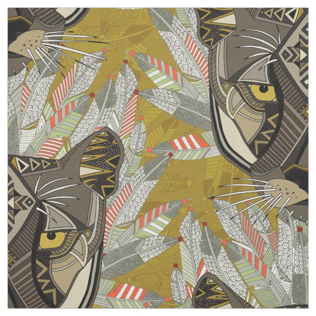 native mountain lion gold fabric (Swatch)