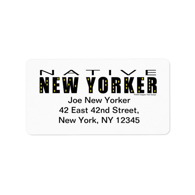 Native New Yorker Address Label (Front)