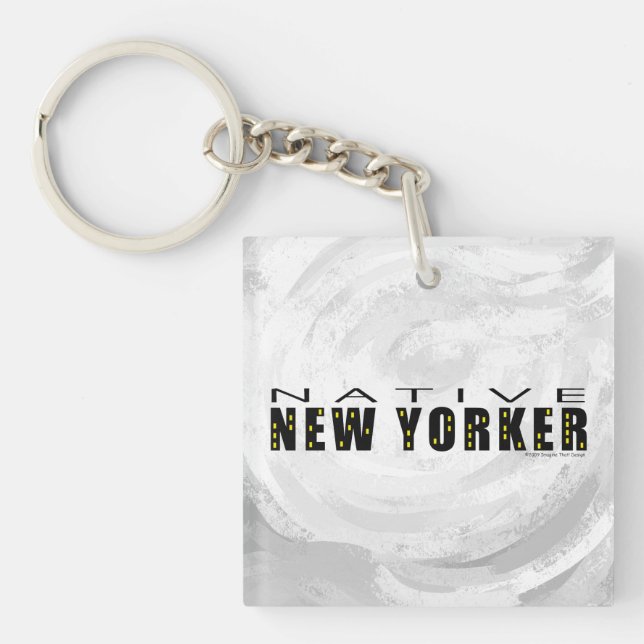 Native New Yorker black Key Ring (Front)