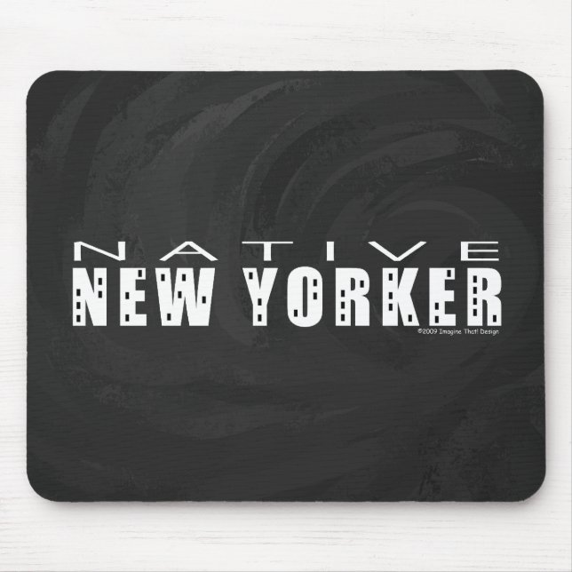 Native New Yorker black Mouse Pad (Front)