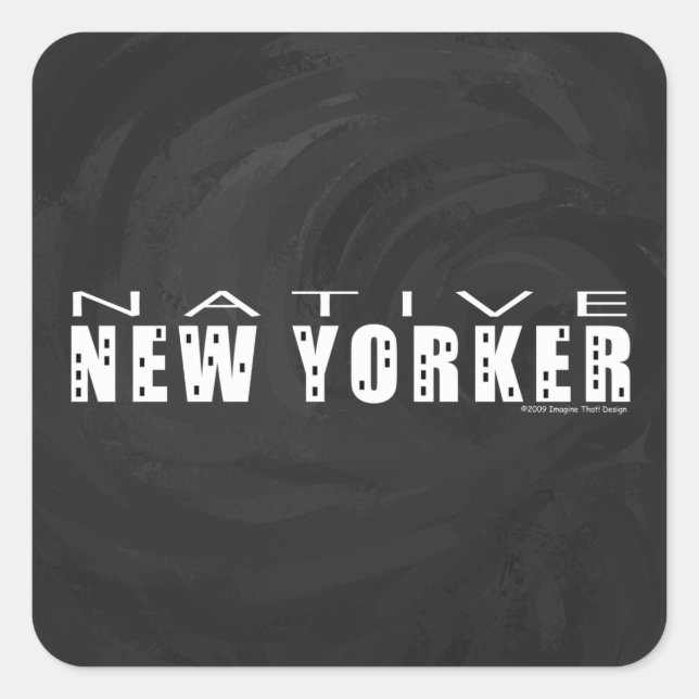 Native New Yorker black Square Sticker (Front)