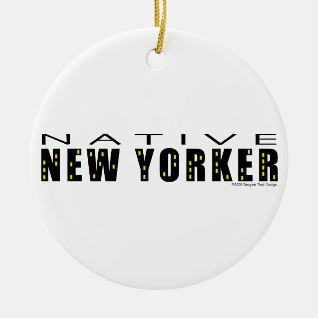 Native New Yorker Ceramic Ornament (Front)