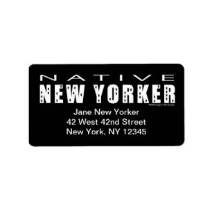 Native New Yorker Dark Address Label