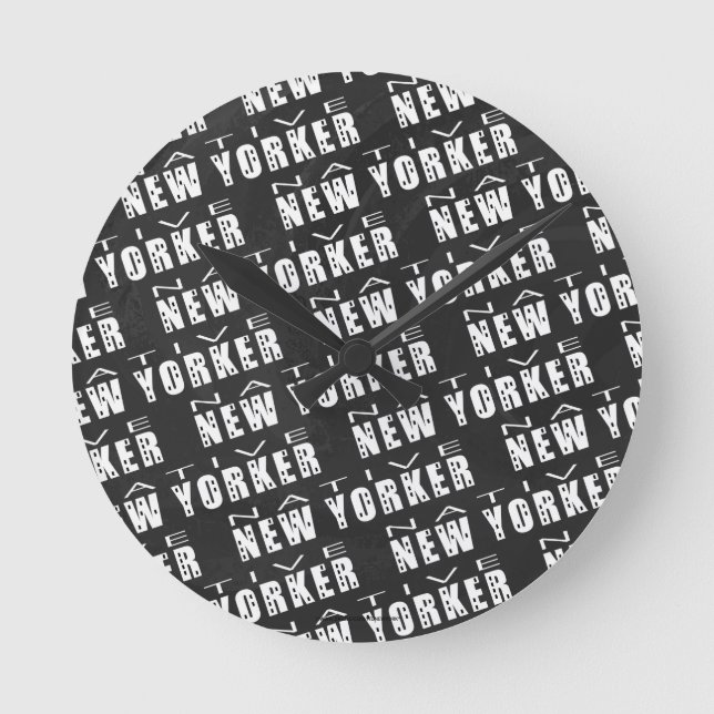 Native New Yorker Pattern Round Clock (Front)