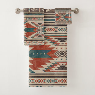 Native Pattern American Tribal Indian Ethnic Bath Towel Set