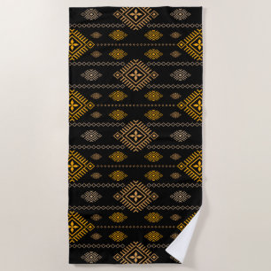 Native Pattern Boho Culture Ethnic Design Beach Towel