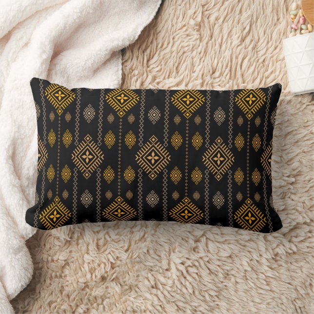 Native Pattern Boho Culture Ethnic Design Lumbar Cushion (Blanket)
