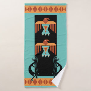 Native Phoenix Teal Kokopelli Bath Towel Set
