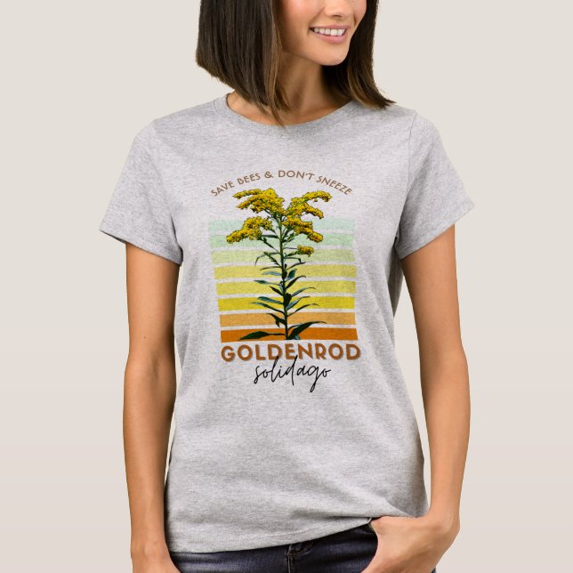 Native Plant Goldenrod Wildflower Graphic T-Shirt (Front)