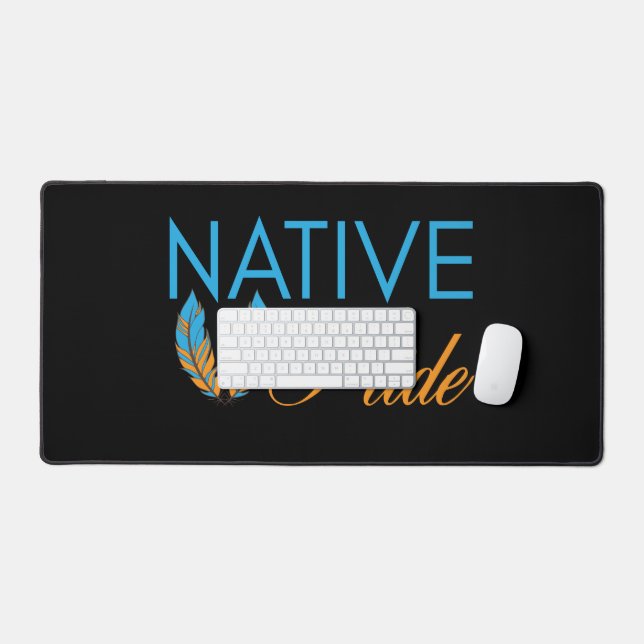 Native Pride Feathers Desk Mat (Keyboard & Mouse)