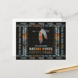 Native Pride Indian Feather Retro Tribal Arrow Pos Postcard