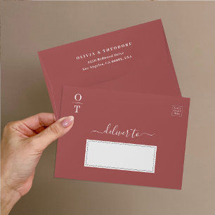 Native Protea Watercolor Floral Boho Botanical Envelope