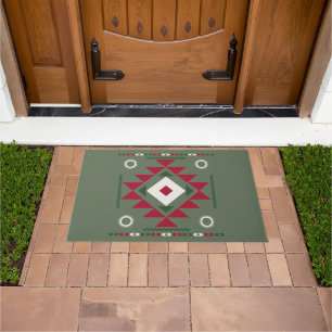 Native Santa Pattern Doormat