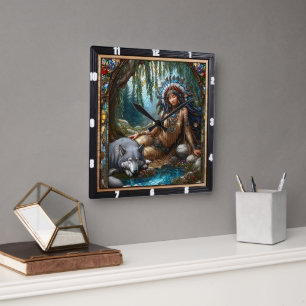 Native Serenity: Starlight Pines Evening Breeze Square Wall Clock