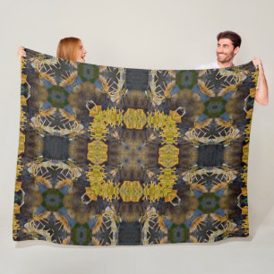 Native Shaman Moose Animal Spirit Mandala Quilt Fleece Blanket