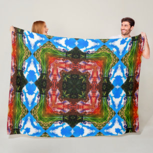 Native Shaman Tribal Elements Mandala Quilt Fleece Blanket