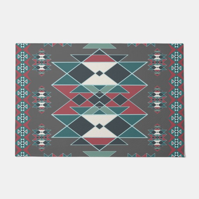 Native Southwestern Indian Art Blanket Design Doormat (Front)