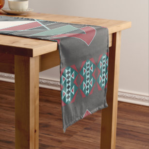 Native Southwestern Indian Art Blanket Design Short Table Runner