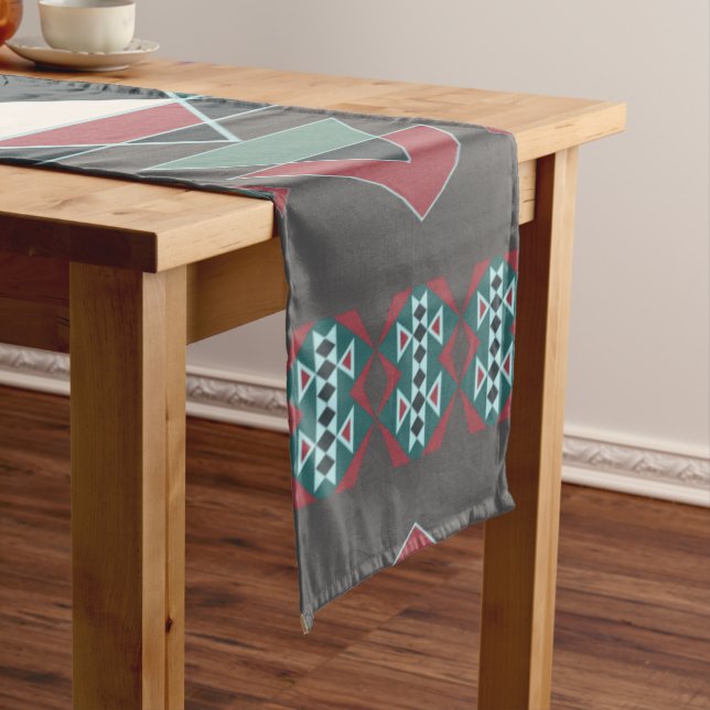Native Southwestern Indian Art Blanket Design Short Table Runner (In Situ)