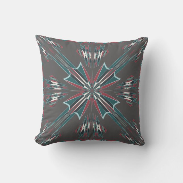 Native Southwestern Spiritual Triangles Abstract  Cushion (Front)