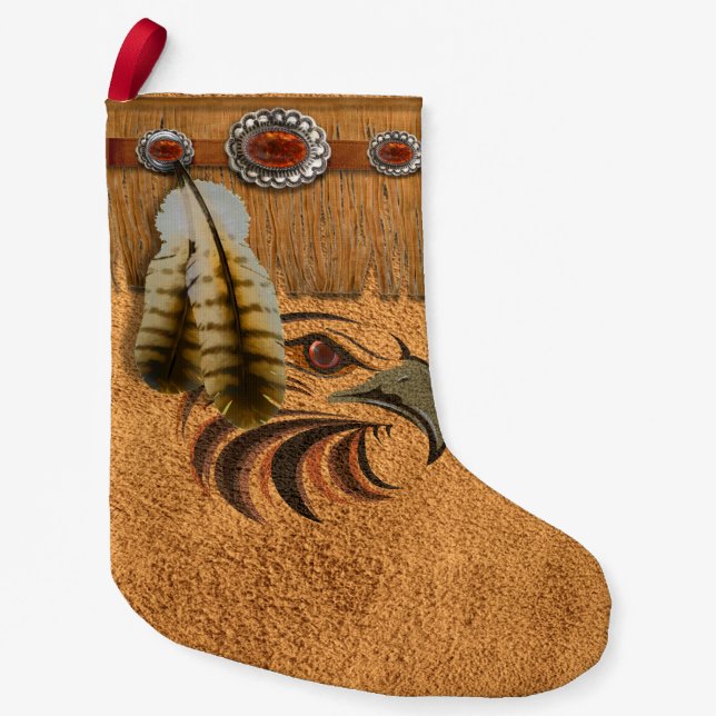 Native Spirit "Hawk" Christmas Stocking (Front)