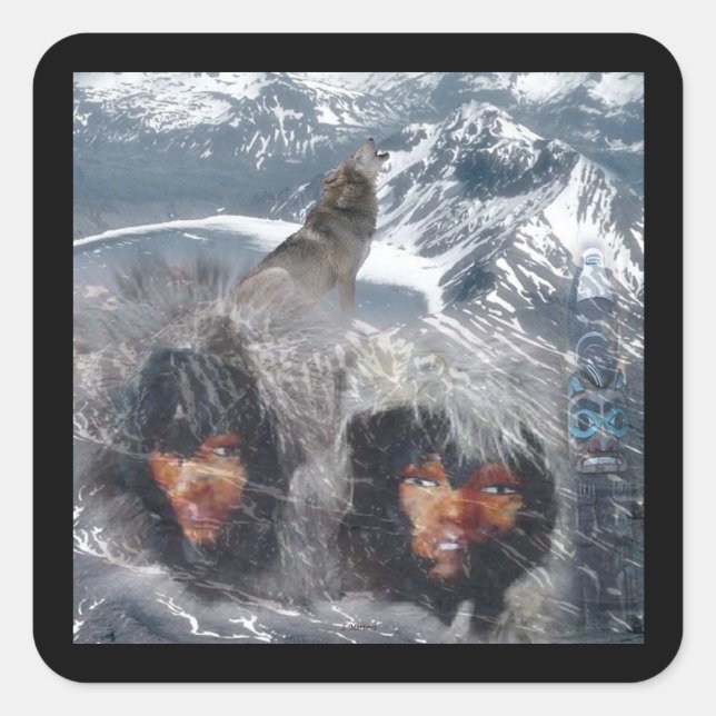 Native Spirit in Alaska Square Sticker (Front)
