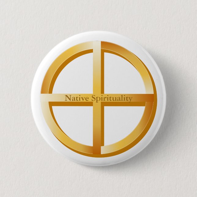 Native Spirituality Symbol 6 Cm Round Badge (Front)