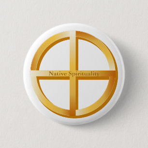 Native Spirituality Symbol 6 Cm Round Badge