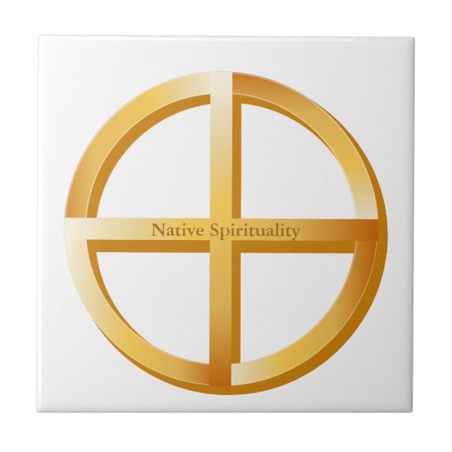 Native Spirituality Symbol Ceramic Tile (Front)
